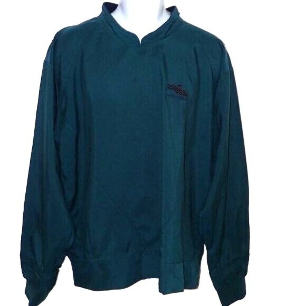 Zero Restriction Golf Men L Green Pullover‎ Windbreaker Crew Neck Nylon
